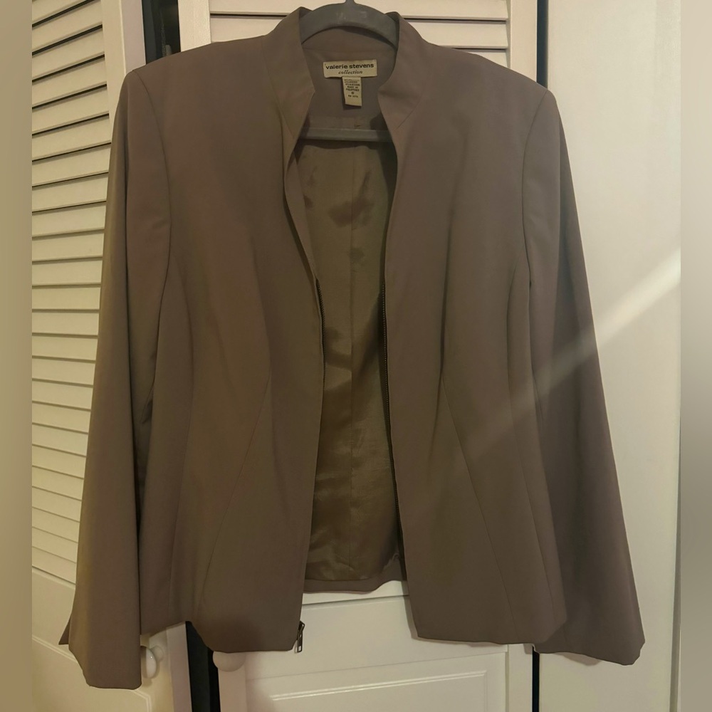 Vintage Valerie Stevens Zip Up Blazer Size 6